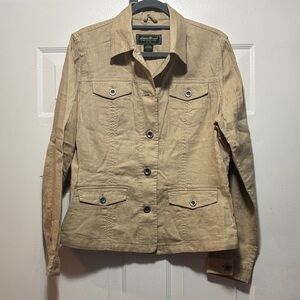 Eddie Bauer Women's Beige linen Jacket